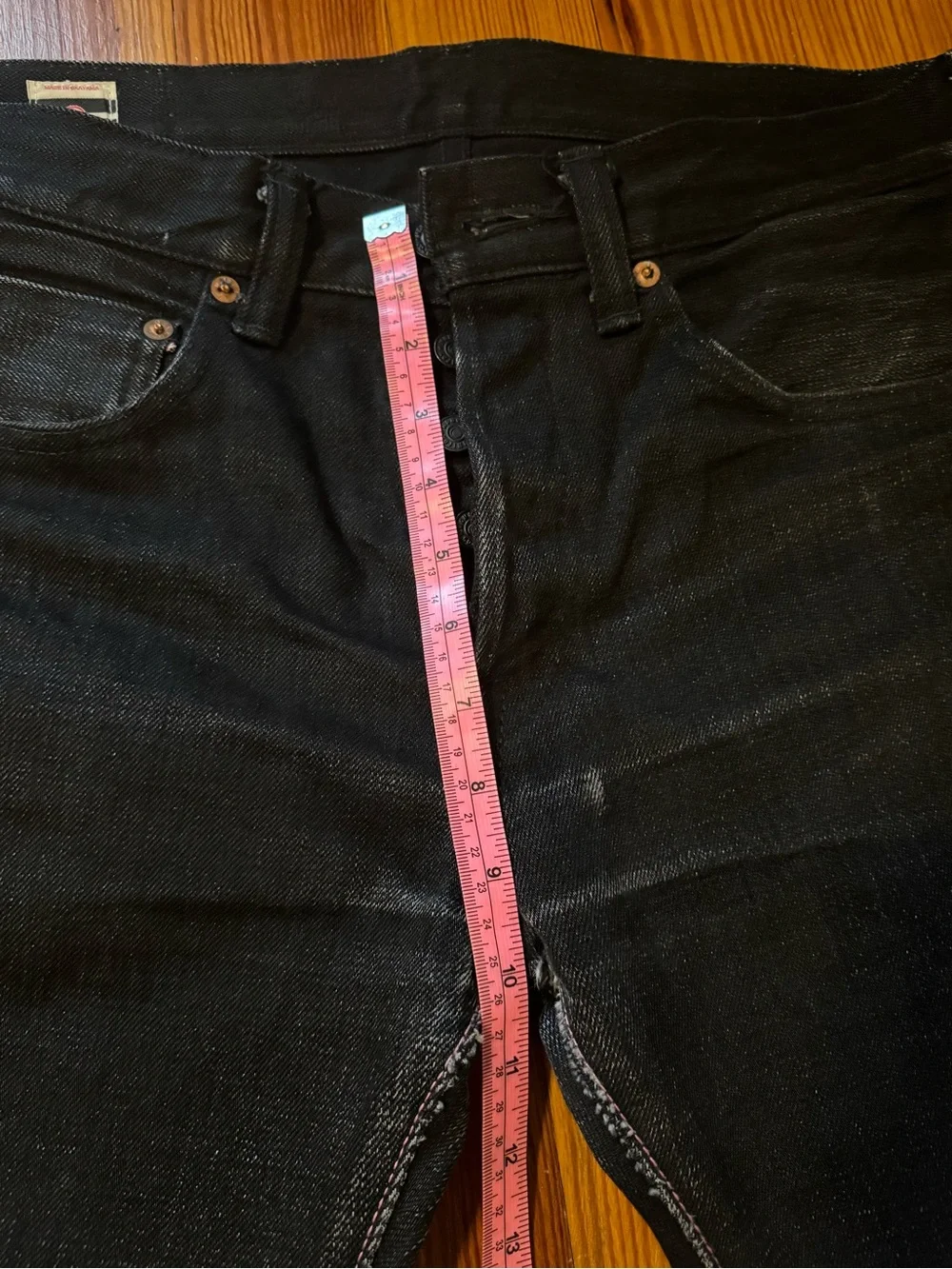Momotaro 0306-B Black Tight Taper Slim/Skinny 15.7oz Selvedge Jeans